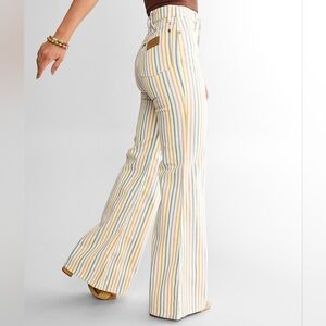 Wrangler Wanderer Wide Leg Striped Pastel Jeans Size 29 x 30